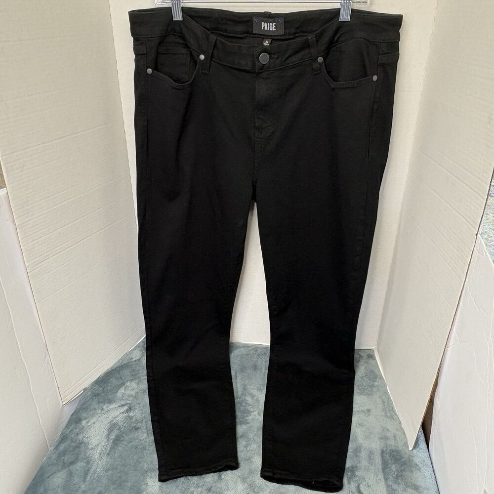 Paige Verdugo Ankle Black Shadow Denim Mid Rise Skinny Jeans Womens Size 34 NWT